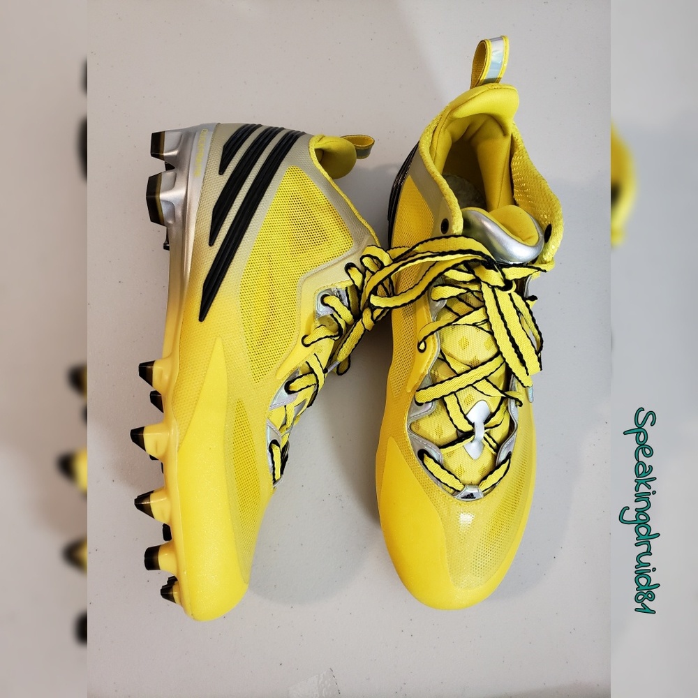 Adidas Quickframe Know Your Why Yellow Cleats Sz 9